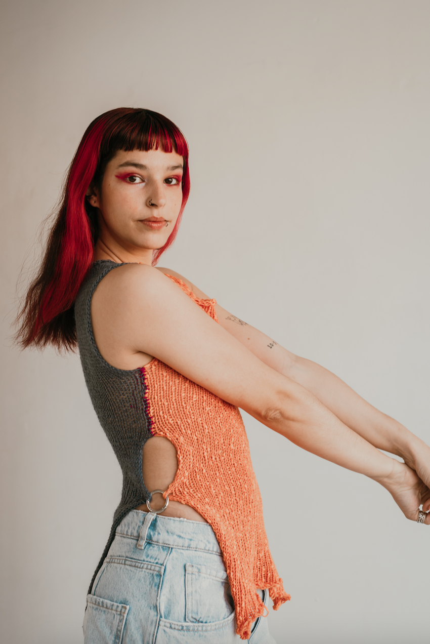 Orange/Blue Reversible Top